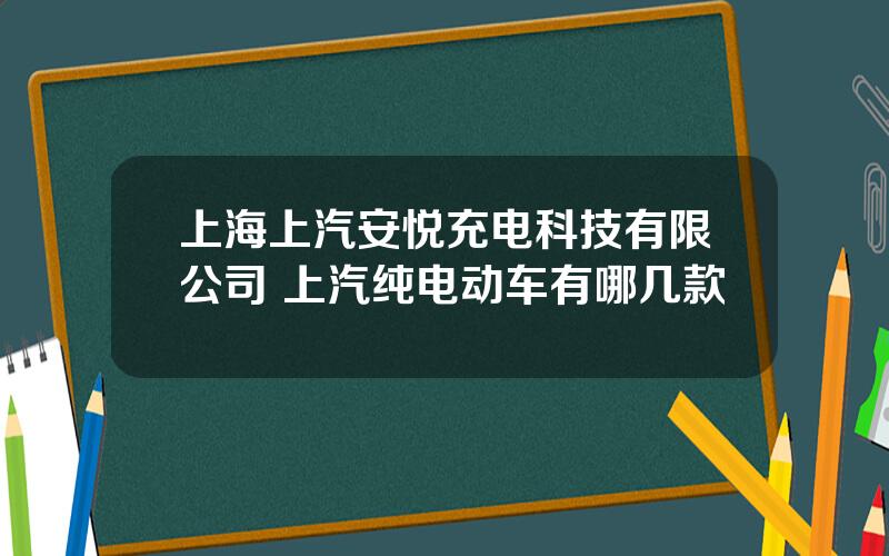 上海上汽安悦充电科技有限公司 上汽纯电动车有哪几款